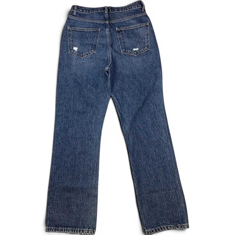 Levi Strauss Co (Sample Pair) Distressed Straight Leg Jeans Dark Wash Ripped 28